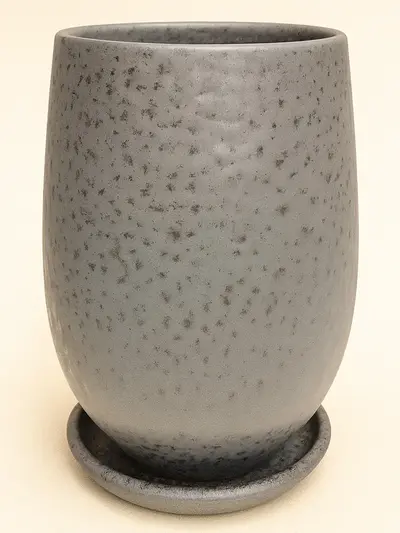 Gri Çift Sırlı 26 Cm -  Saksilar - Lalezar Botanik